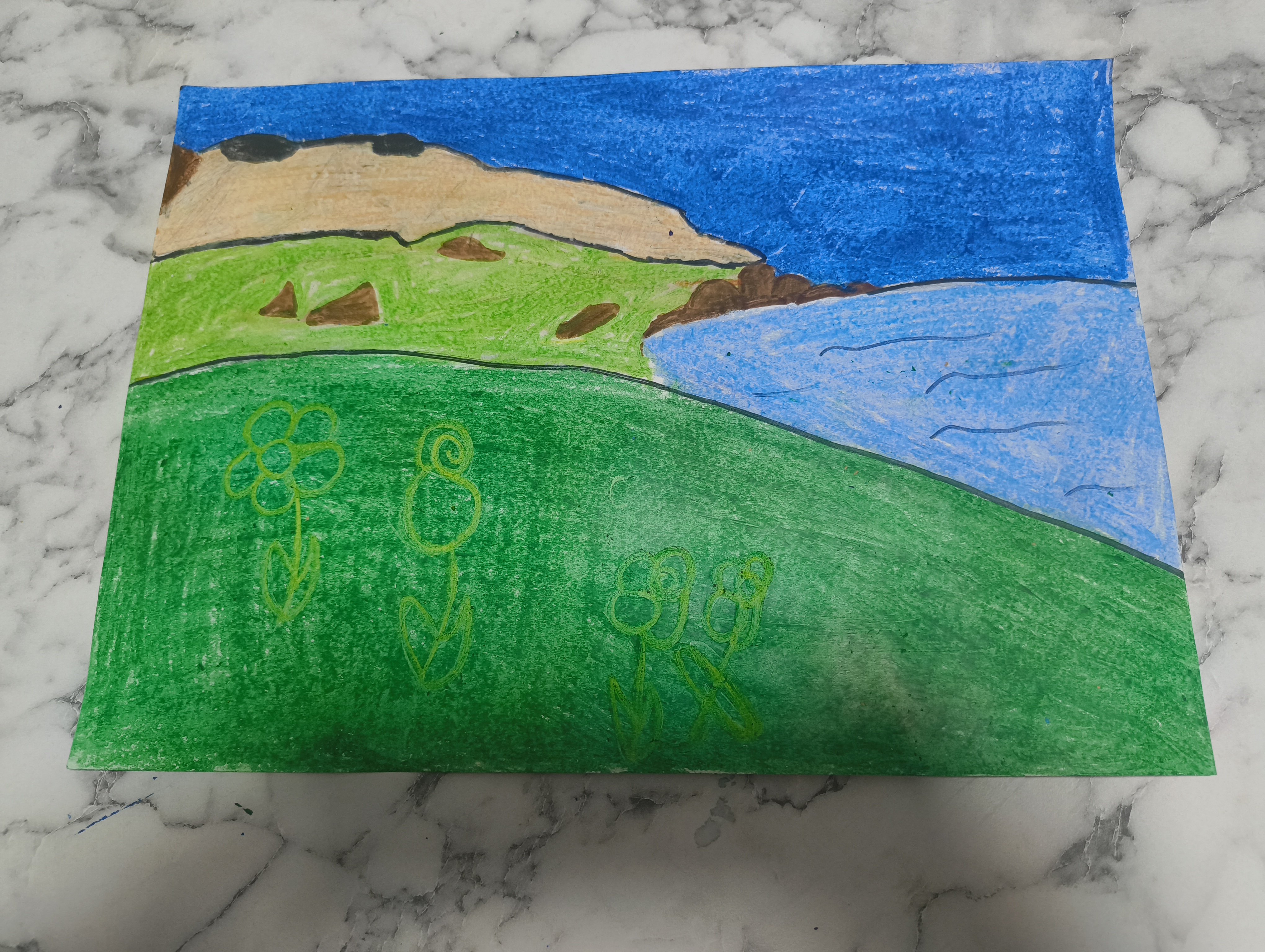 شەرقى تۈركىستاننىڭ گۈزەل مەنزىرىلىرىدىن بىر پارچە (ماي بوياق رەسسىمى)